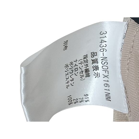 Foxey New York Beige Pleated Front Shift Dress Size 40 Medium Japan Made Pockets - Picture 14 of 14